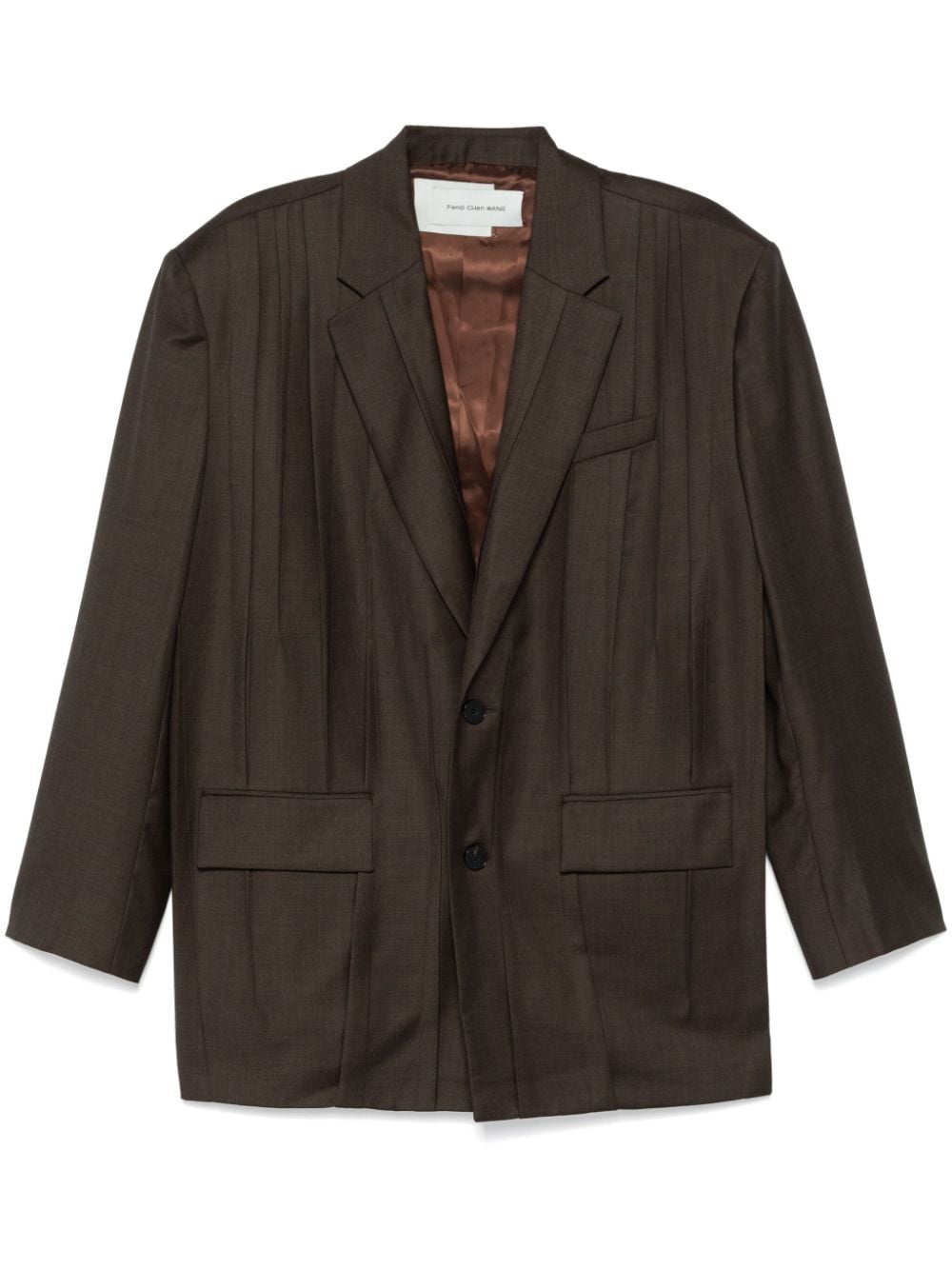 Feng Chen Wang pintuck-detail blazer - Brown von Feng Chen Wang