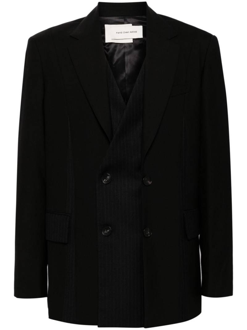 Feng Chen Wang pleated tailored blazer - Black von Feng Chen Wang