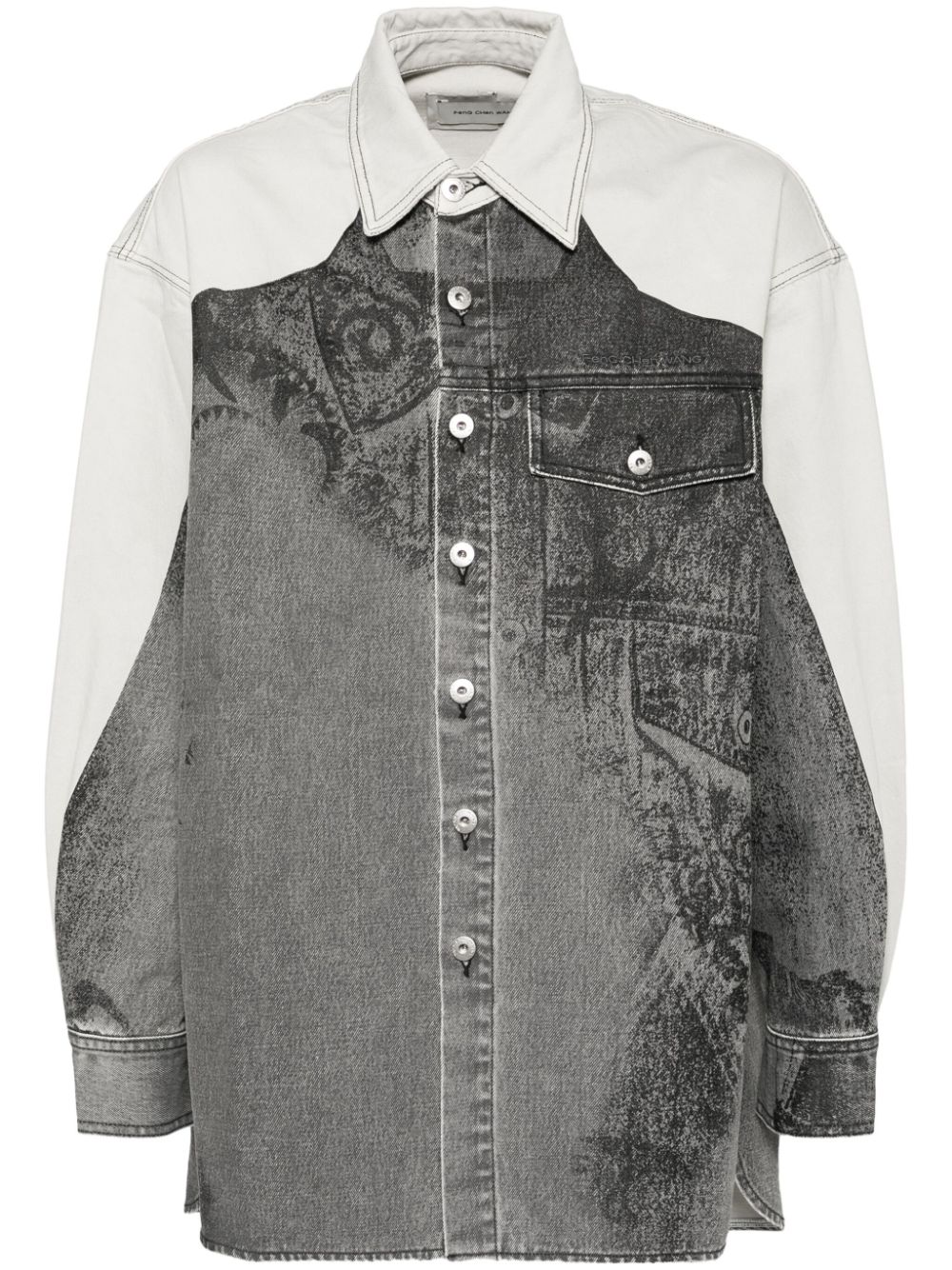 Feng Chen Wang printed denim jacket - Black von Feng Chen Wang