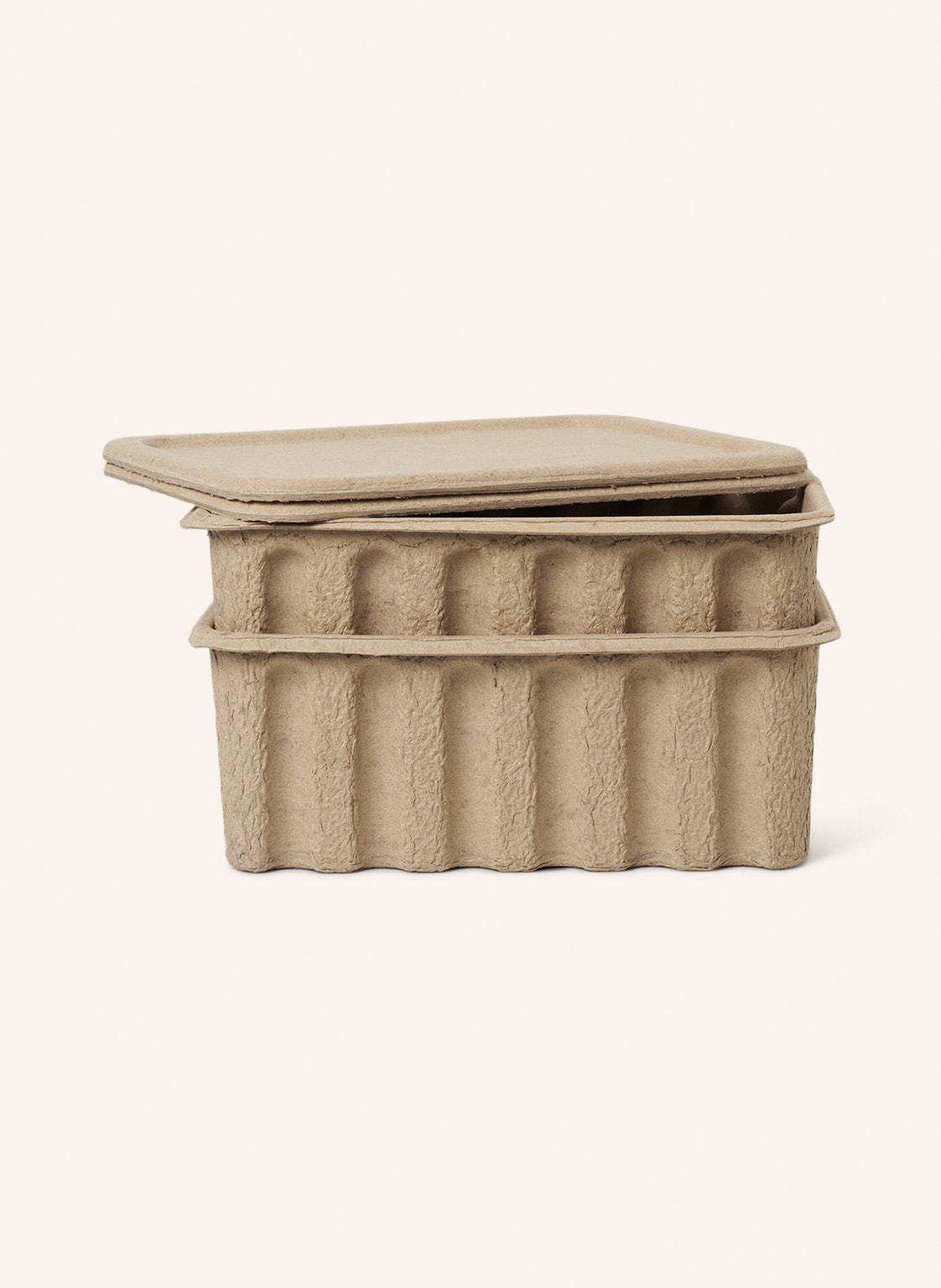 Ferm Living 2er-Set Aufbewahrungsboxen Pulp Large braun von Ferm LIVING