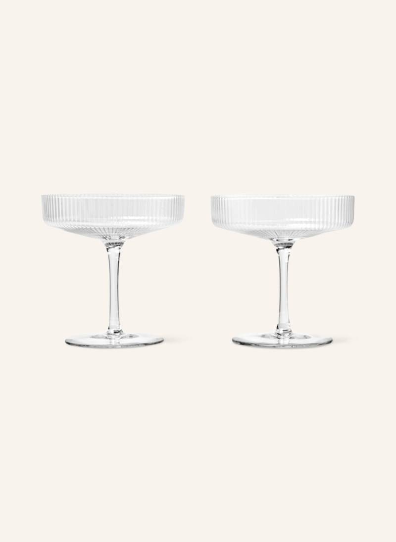 Ferm Living 2er-Set Champagnergläser Ripple transparent von Ferm LIVING