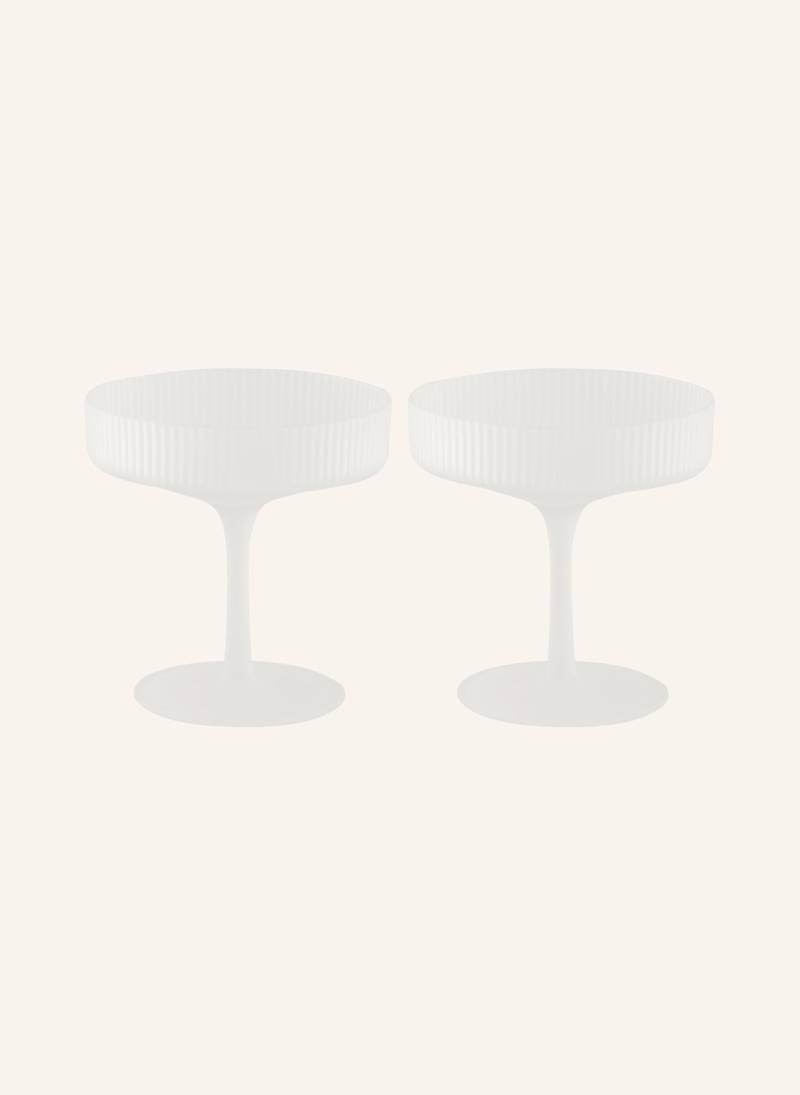 Ferm Living 2er-Set Champagnergläser Ripple weiss von Ferm LIVING