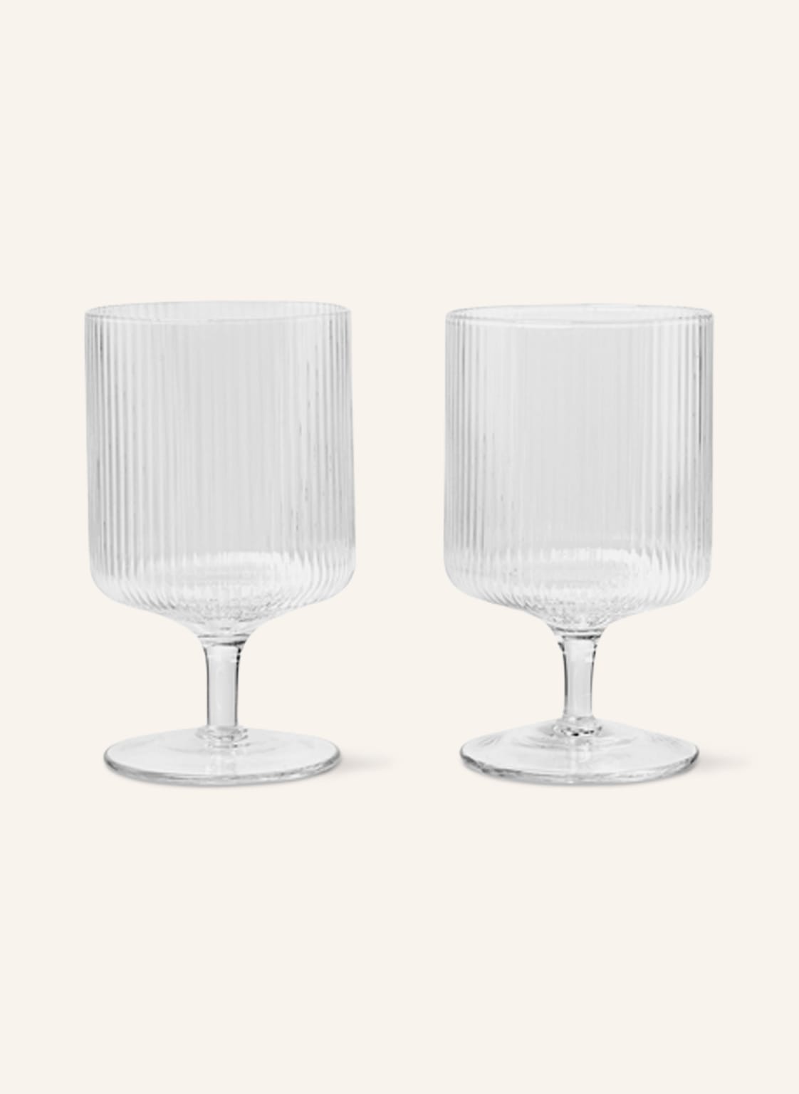 Ferm Living 2er-Set Weingläser Ripple transparent von Ferm LIVING