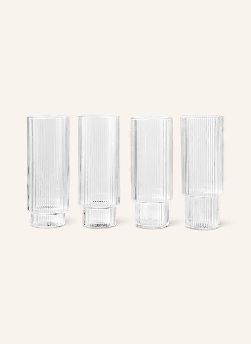 Ferm Living 4er-Set Cocktailgläser Ripple transparent von Ferm LIVING