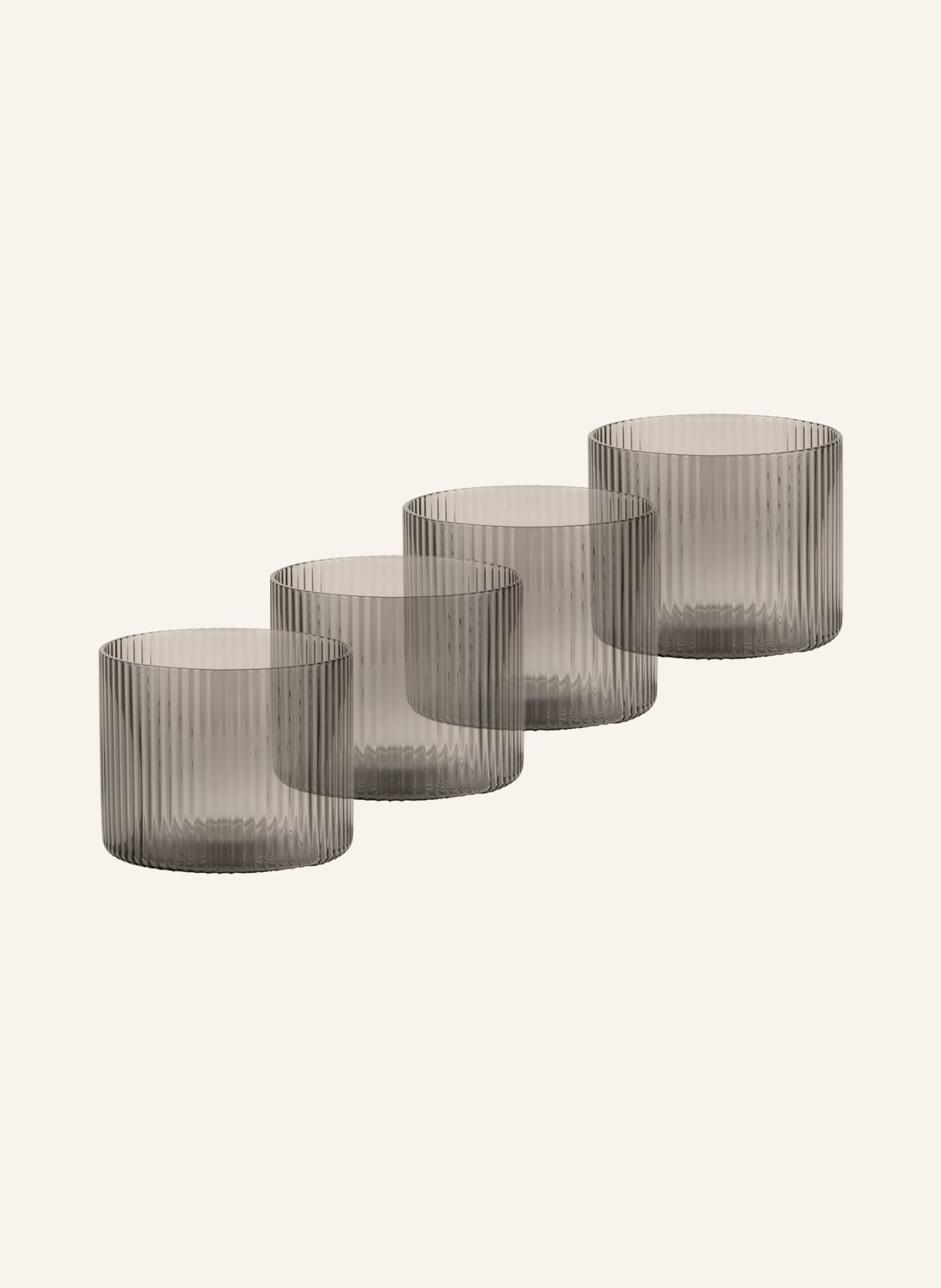 Ferm Living 4er-Set Trinkgläser Ripple grau von Ferm LIVING