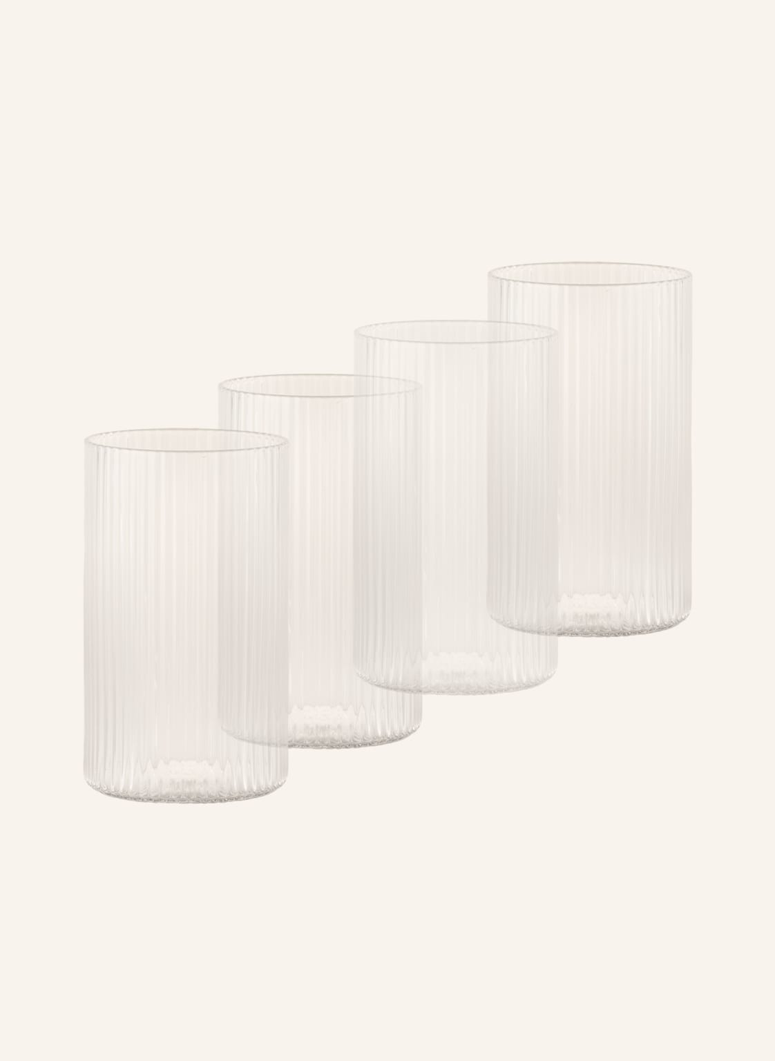 Ferm Living 4er-Set Wassergläser Ripple transparent von Ferm LIVING