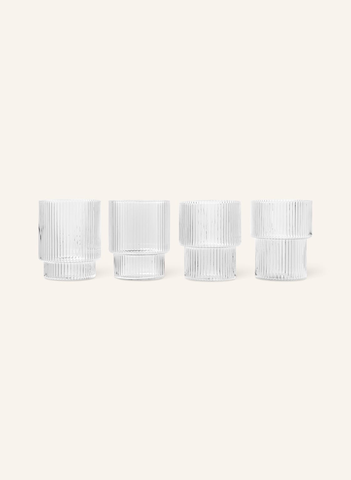 Ferm Living 4er-Set Trinkgläser Ripple transparent von Ferm LIVING