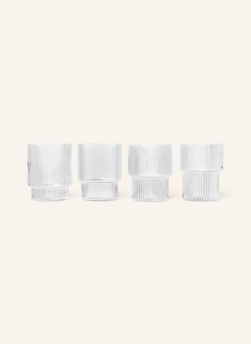 Ferm Living 4er-Set Trinkgläser Ripple transparent von Ferm LIVING