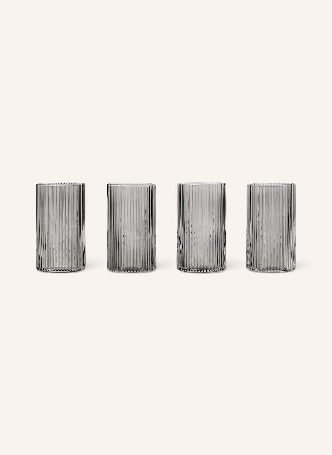 Ferm Living 4er-Set Wassergläser Ripple grau Ferm Living 4er-Set Wassergläser Ripple grau von Ferm LIVING