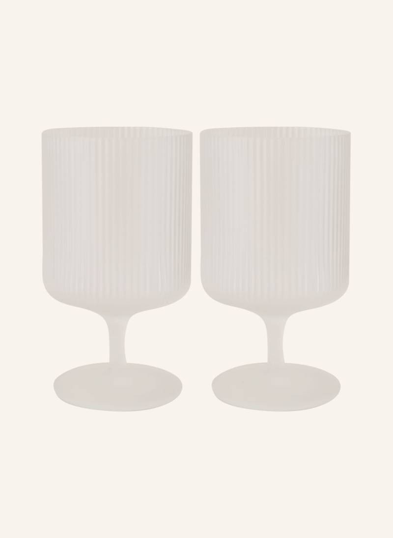 Ferm Living 2er-Set Weingläser Ripple weiss von Ferm LIVING