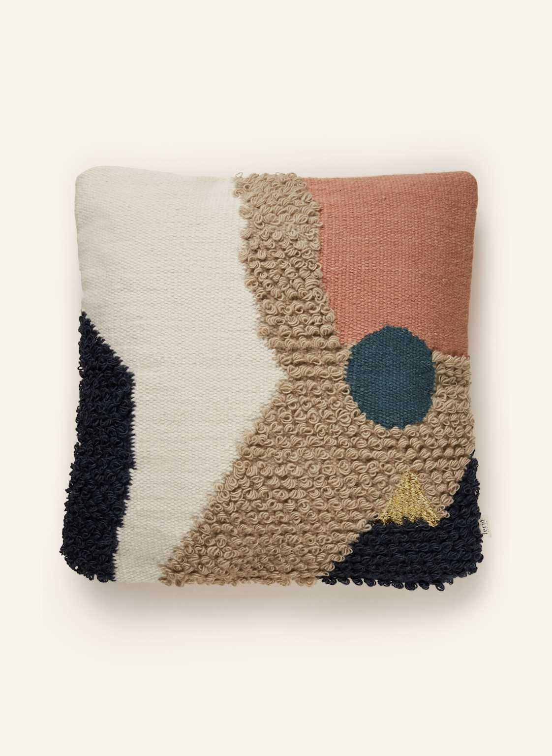 Ferm Living Dekokissenhülle Landscape Mit Glitzergarn beige von Ferm LIVING