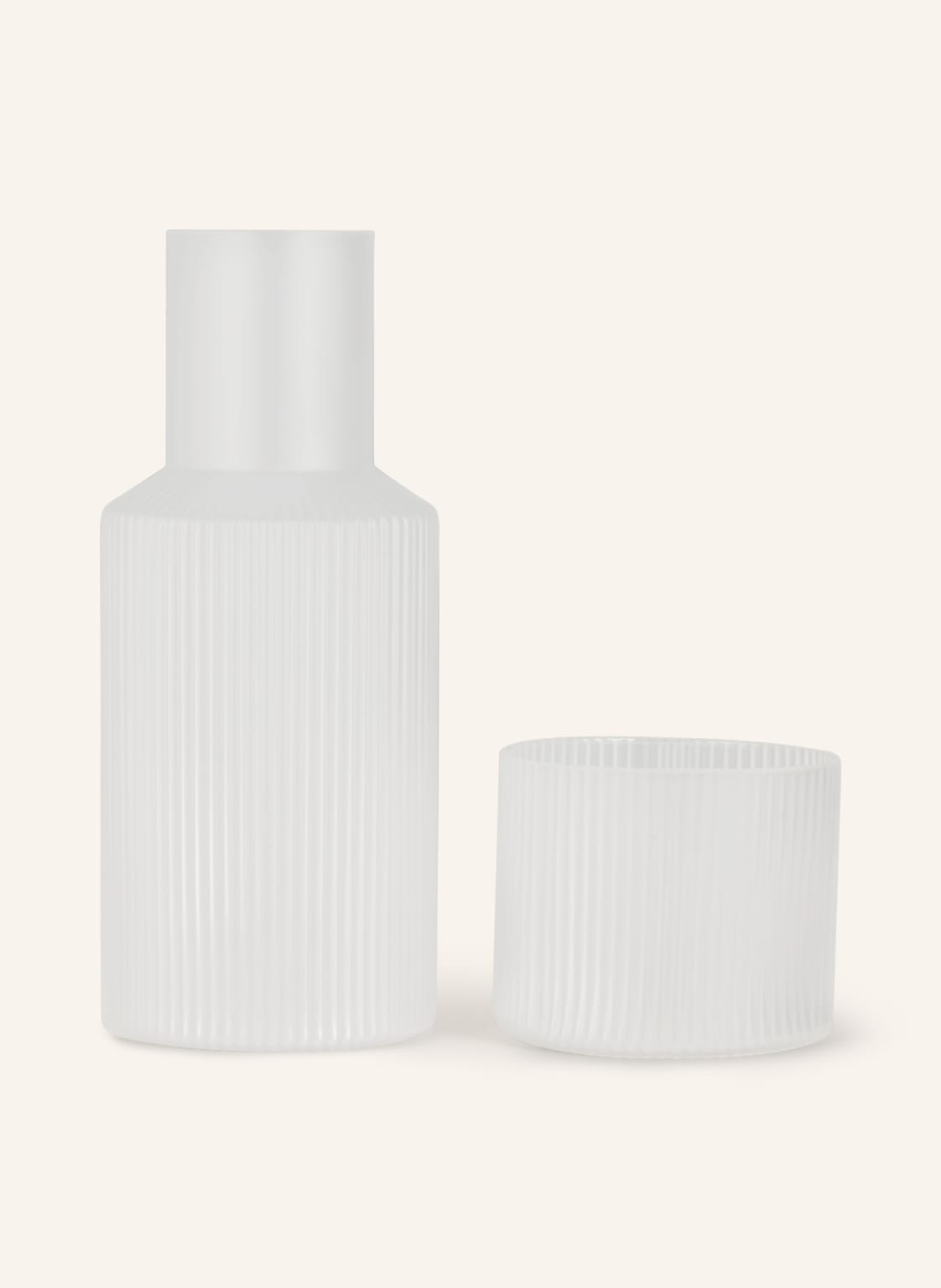 Ferm Living Set Ripple Small: Karaffe Und Glas weiss von Ferm LIVING