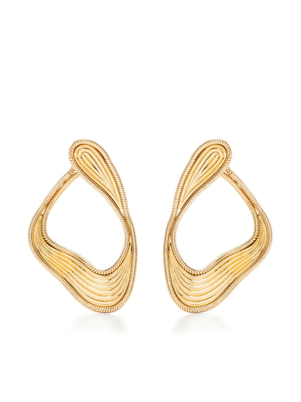 Fernando Jorge 18kt yellow gold Stream Lines hoop earrings von Fernando Jorge