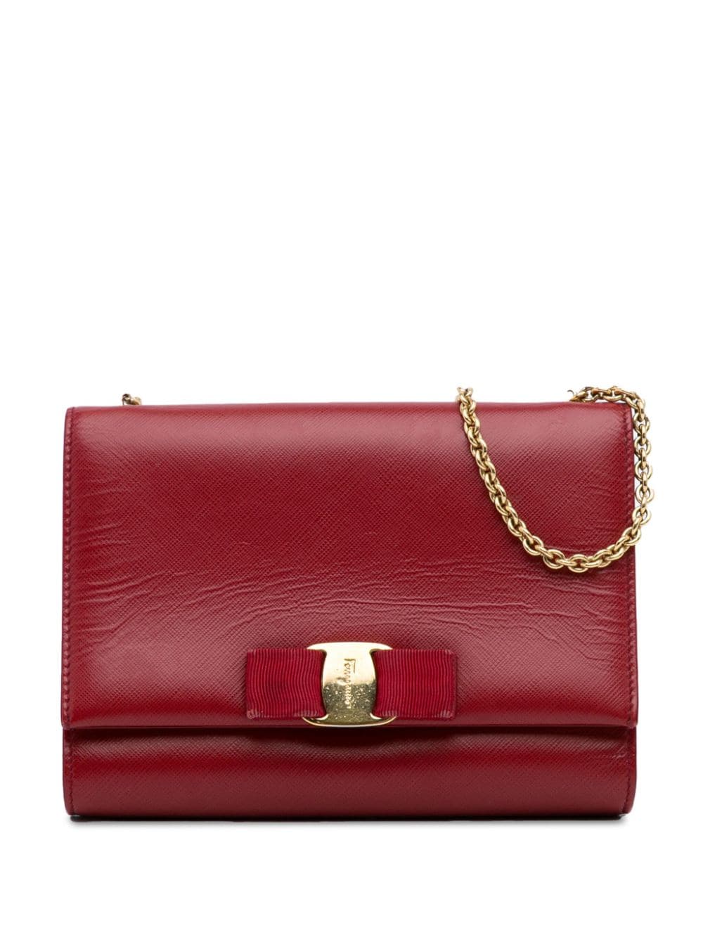 Ferragamo Pre-Owned 2010-present Vara Bow Chain crossbody bag - Red von Ferragamo Pre-Owned