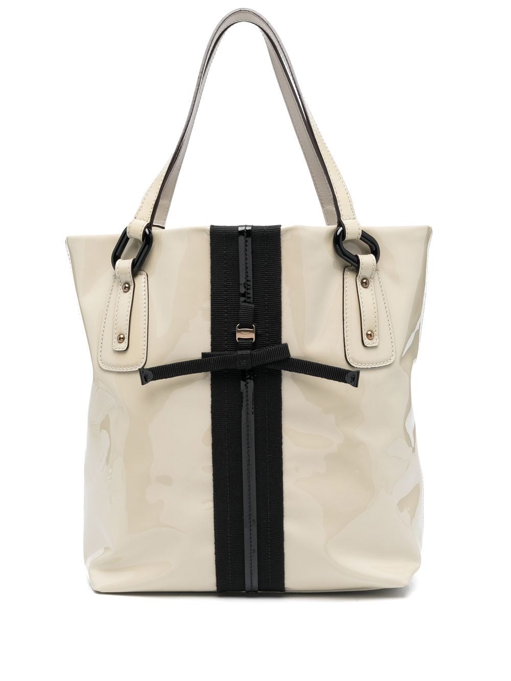 Ferragamo Pre-Owned 2010s bow-detailed tote bag - Neutrals von Ferragamo Pre-Owned