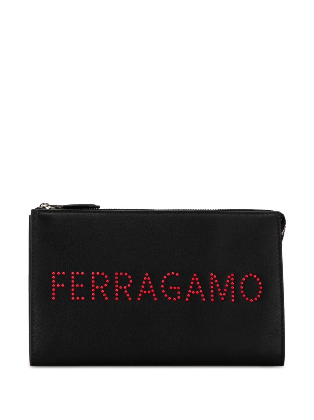 Ferragamo Pre-Owned 2015-2023 Leather Logo clutch bag - Black von Ferragamo Pre-Owned