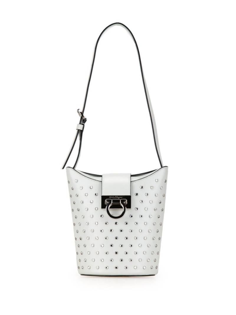 Ferragamo Pre-Owned 2021 Studded Leather Trifolio shoulder bag - White von Ferragamo Pre-Owned