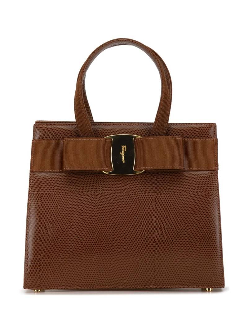 Ferragamo Pre-Owned 20th Century Lizard Embossed Vara Bow handbag - Brown von Ferragamo Pre-Owned