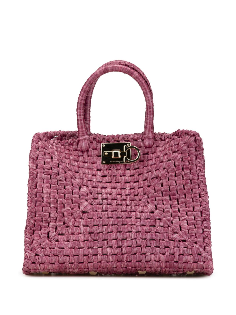 Ferragamo Pre-Owned 21th Century Raffia Studio Basket Top Handle tote bag - Pink von Ferragamo Pre-Owned