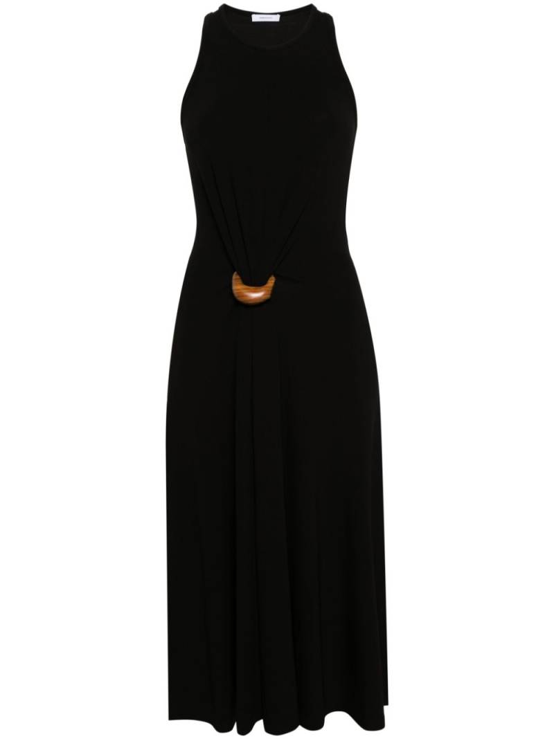 Ferragamo Pre-Owned wooden-buckle midi dress - Black von Ferragamo Pre-Owned