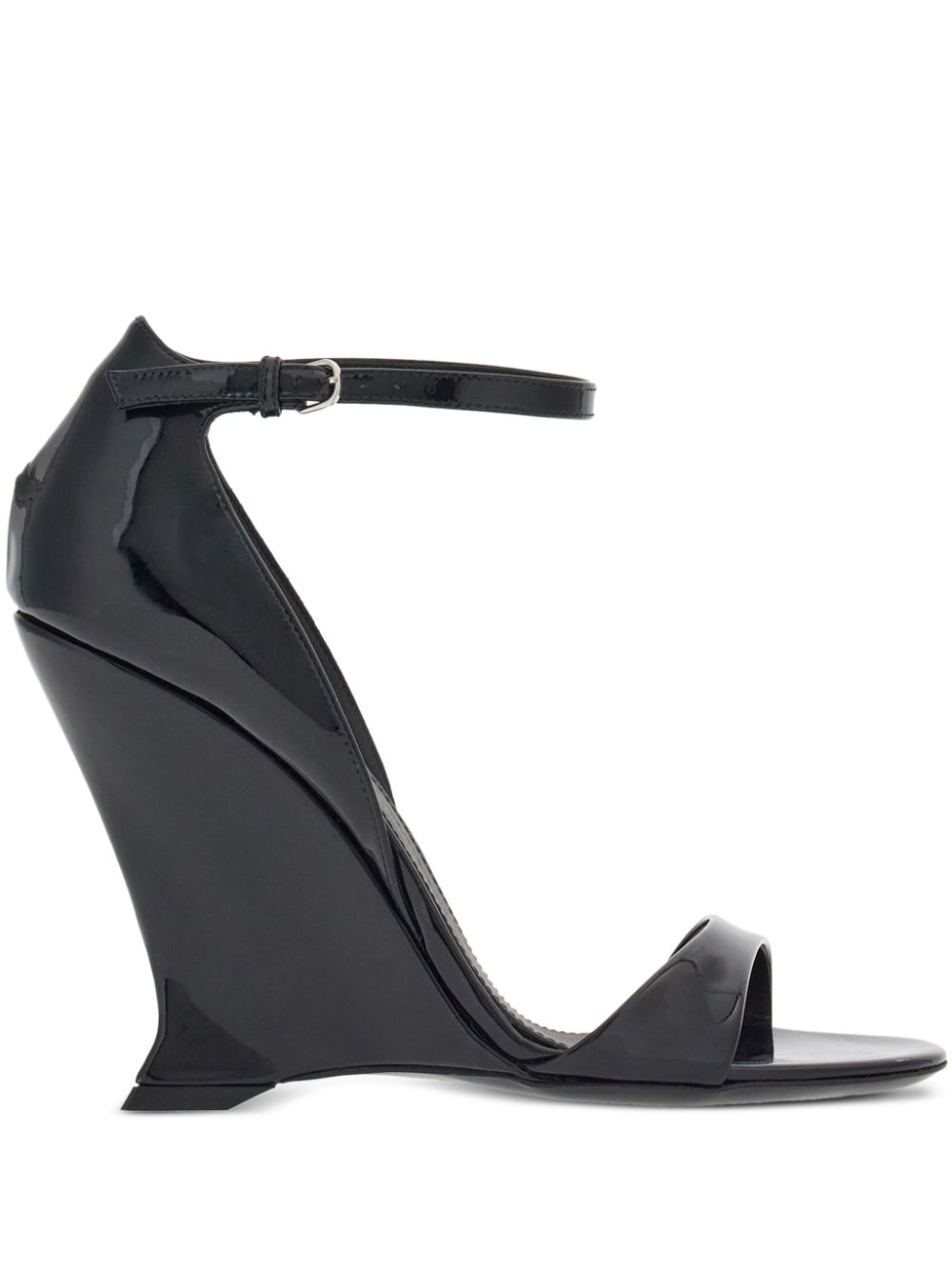 Ferragamo 100mm patent leather sandals - Black von Ferragamo