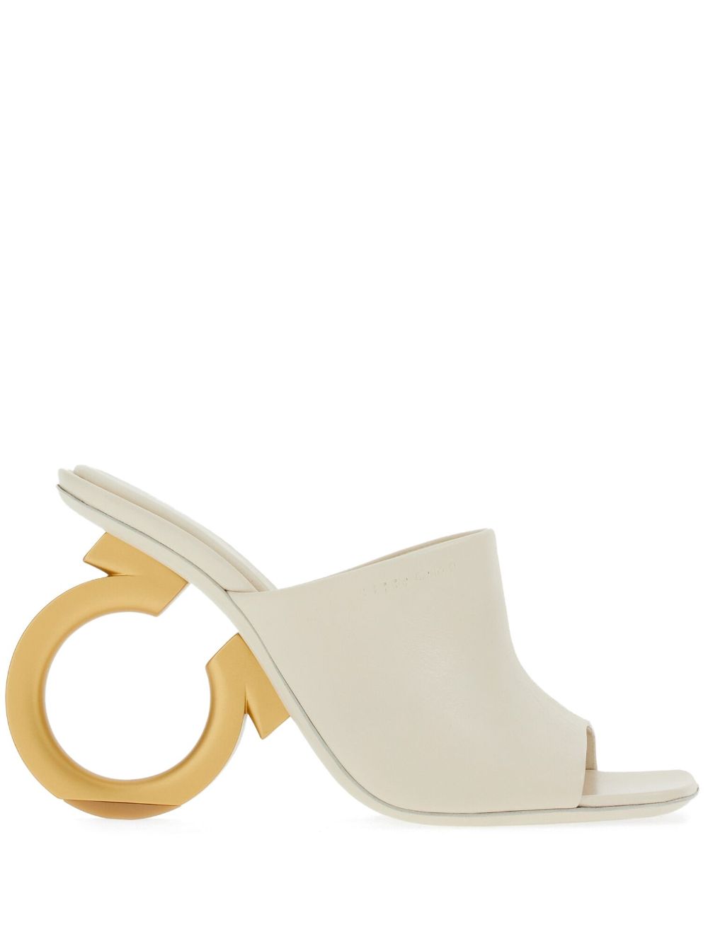 Ferragamo Elina 105mm leather mules - White von Ferragamo