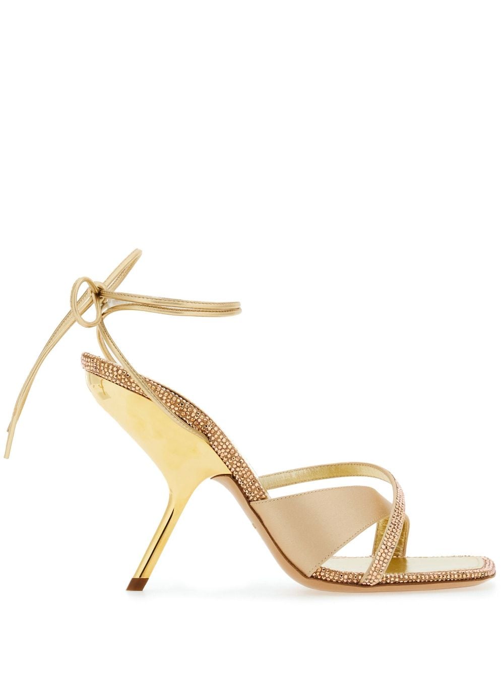 Ferragamo 105mm crystal-embellished leather sandals - Gold von Ferragamo