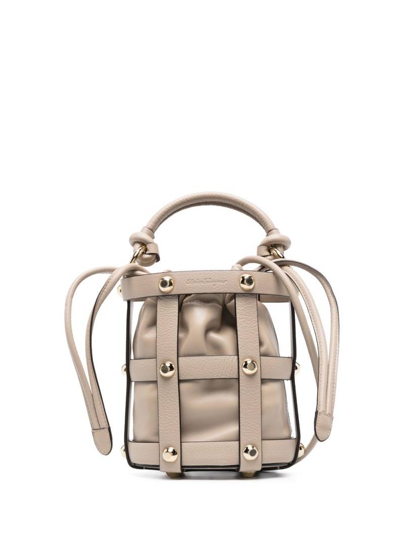 Ferragamo drawstring leather bucket bag - Neutrals von Ferragamo