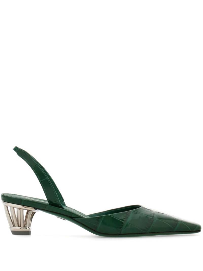 Ferragamo 40mm cage-heel slingback pumps - Green von Ferragamo