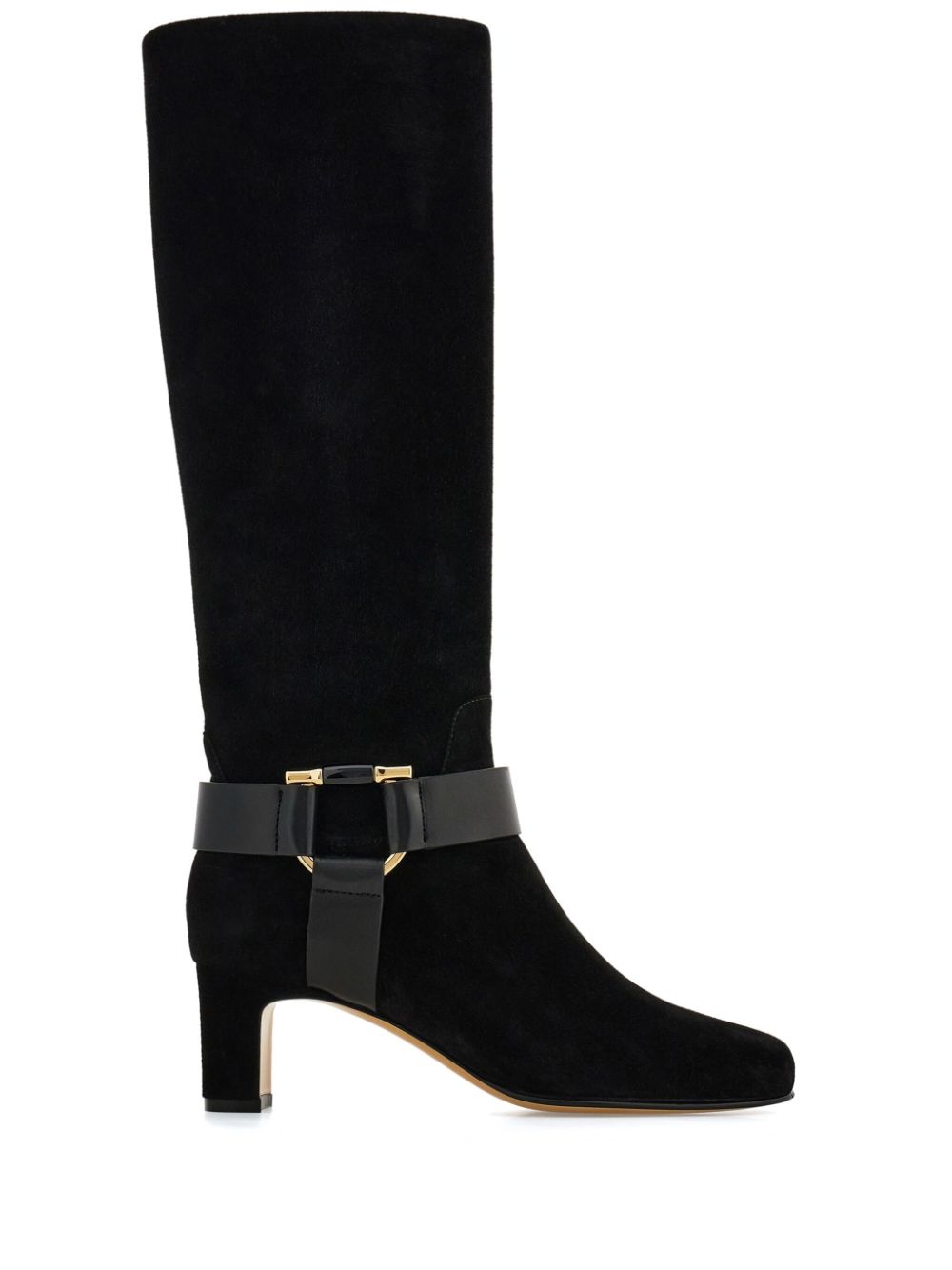 Ferragamo 55mm Gancini knee high boot - Black von Ferragamo