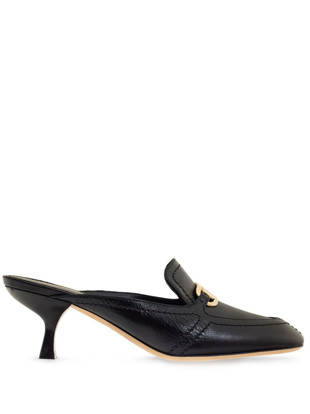 Ferragamo 55mm crocodile-effect leather mules - Black von Ferragamo