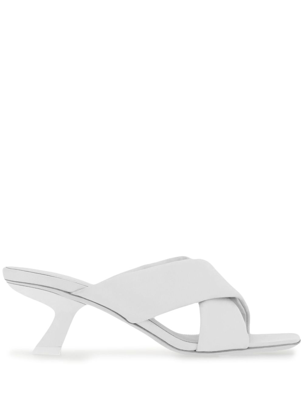 Ferragamo 55mm crossover-strap detail mules - White von Ferragamo