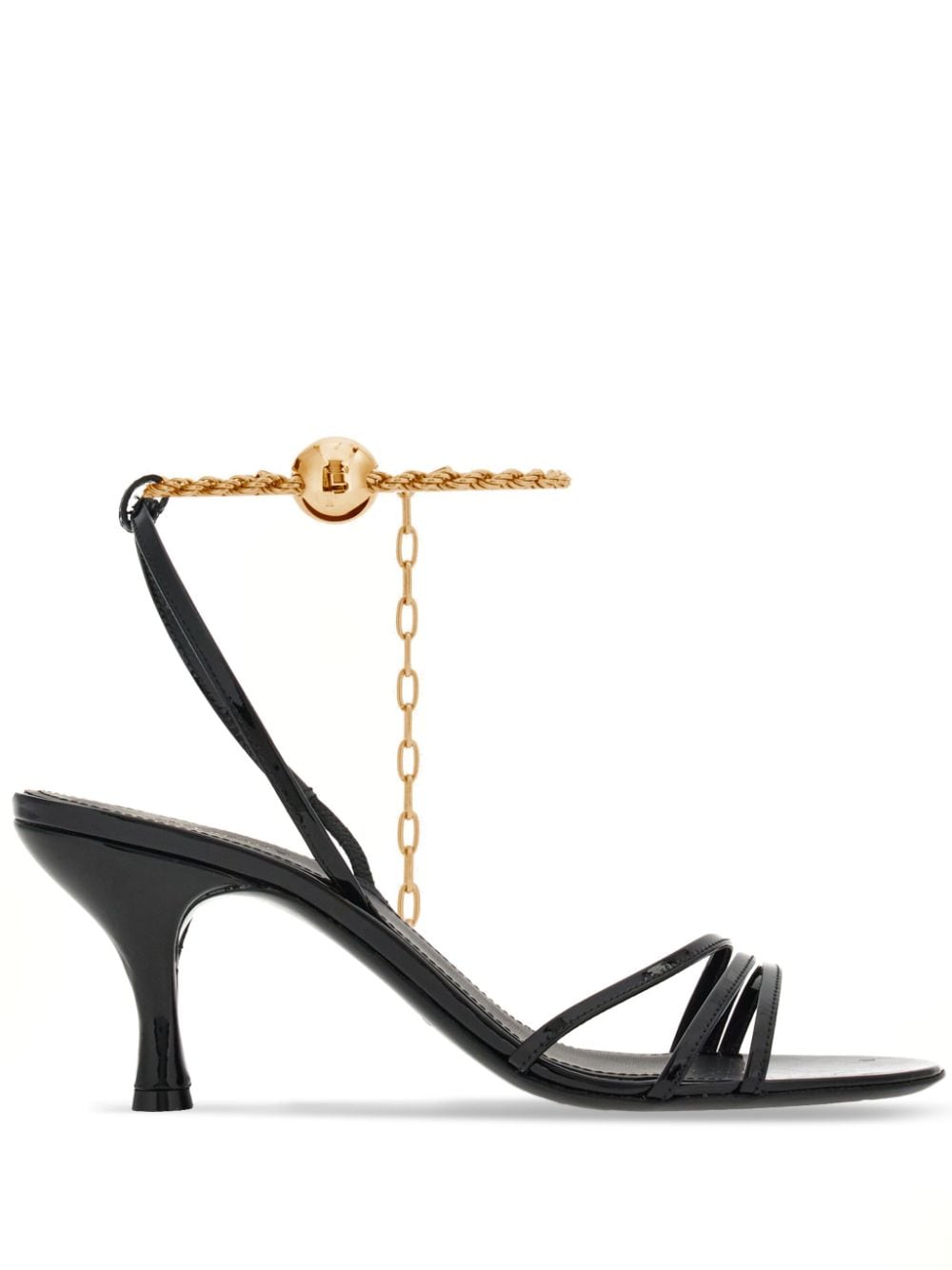 Ferragamo 70mm cable-link chain leather sandals - Black von Ferragamo