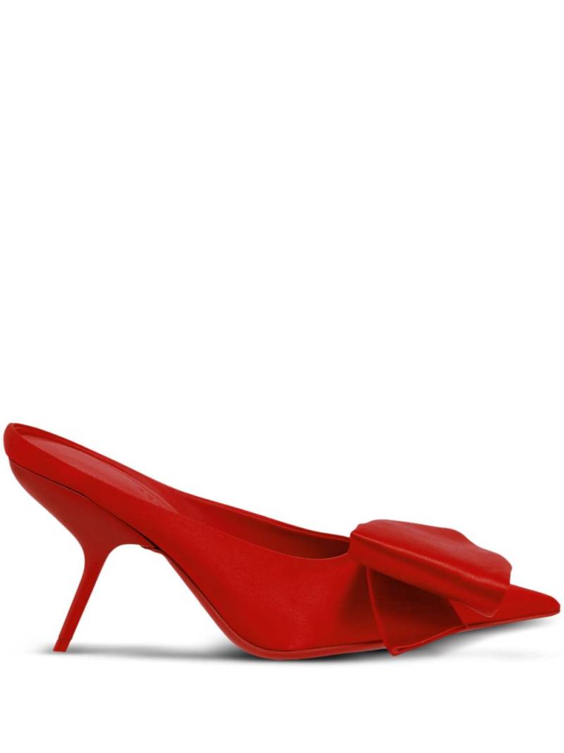 Ferragamo 85mm asymmetric-bow pointed-toe mules - Red von Ferragamo