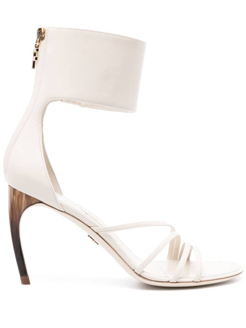 Ferragamo 85mm multi-way strap leather sandals - White von Ferragamo