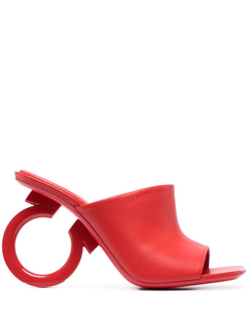 Ferragamo Astro 105mm leather mules - Red von Ferragamo