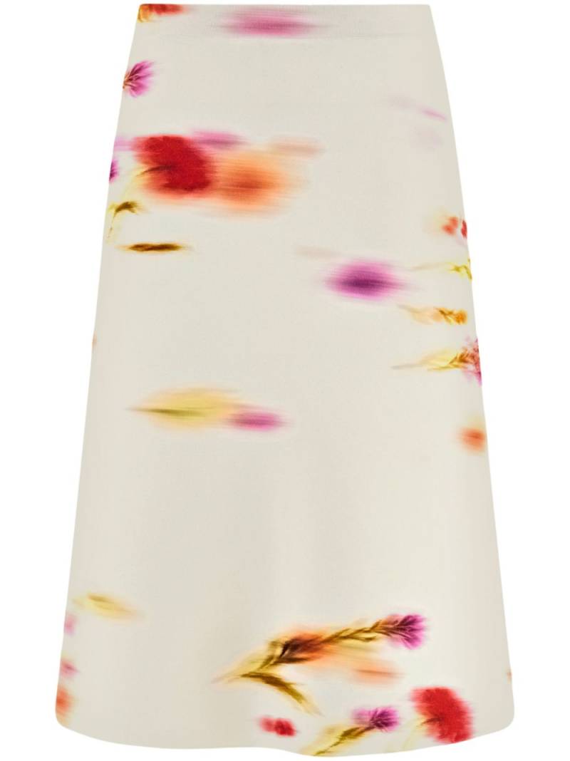 Ferragamo Blossom-print skirt - White von Ferragamo