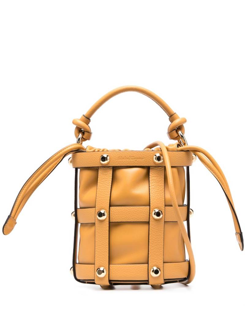 Ferragamo Cage calf-leather bucket bag - Neutrals von Ferragamo