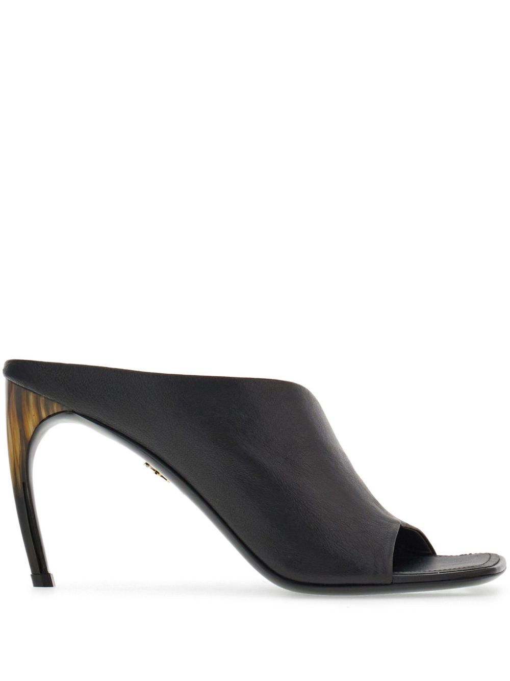 Ferragamo Curved 85mm leather mules - Black von Ferragamo