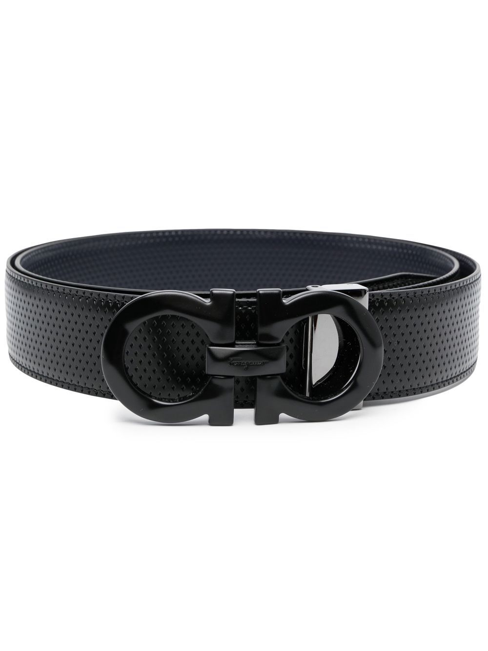 Ferragamo Double adjustable Gancini belt - Black von Ferragamo