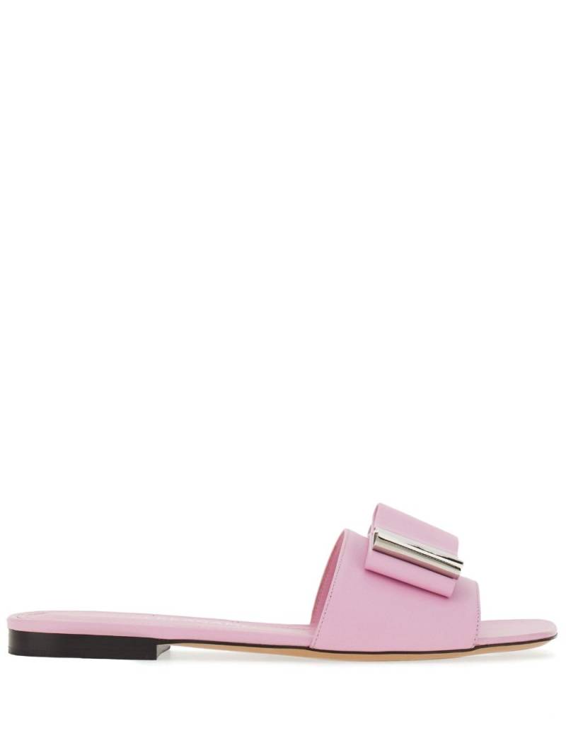 Ferragamo Double-bow leather slides - Pink von Ferragamo