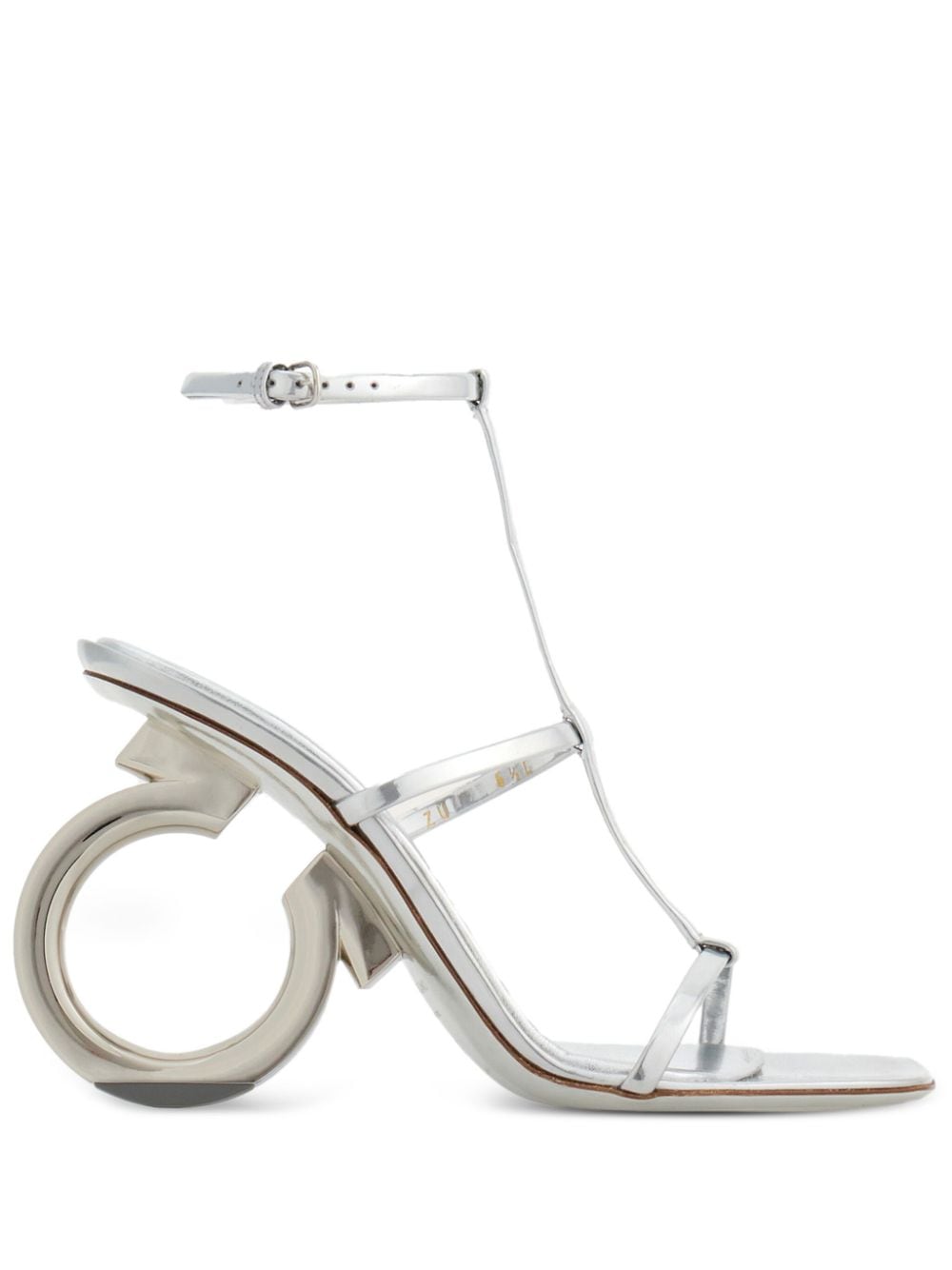 Ferragamo Elina 105mm metallic-finish sandals - Silver von Ferragamo