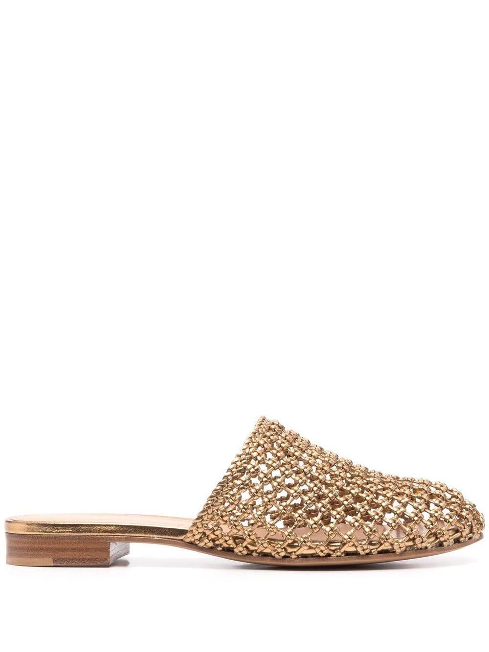 Ferragamo Ellas knotted leather mules - Gold von Ferragamo