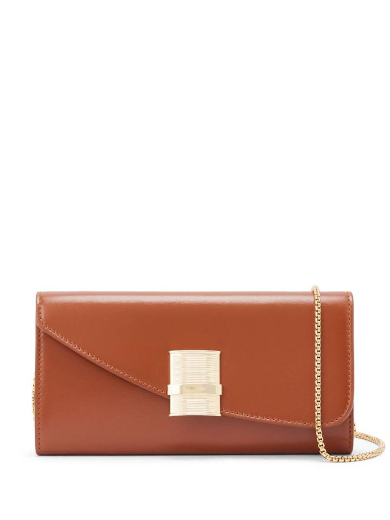 Ferragamo Fiamma clutch - Brown von Ferragamo