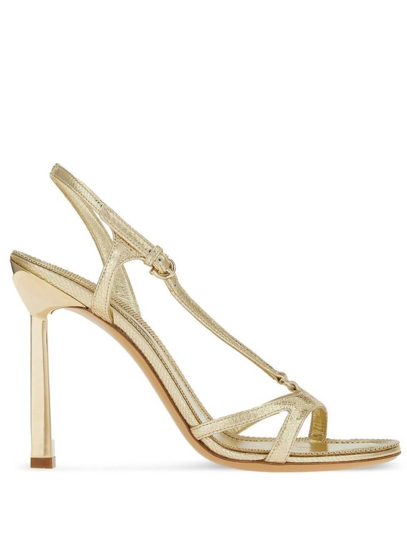 Ferragamo Gancini 105mm metallic leather sandals - Gold von Ferragamo