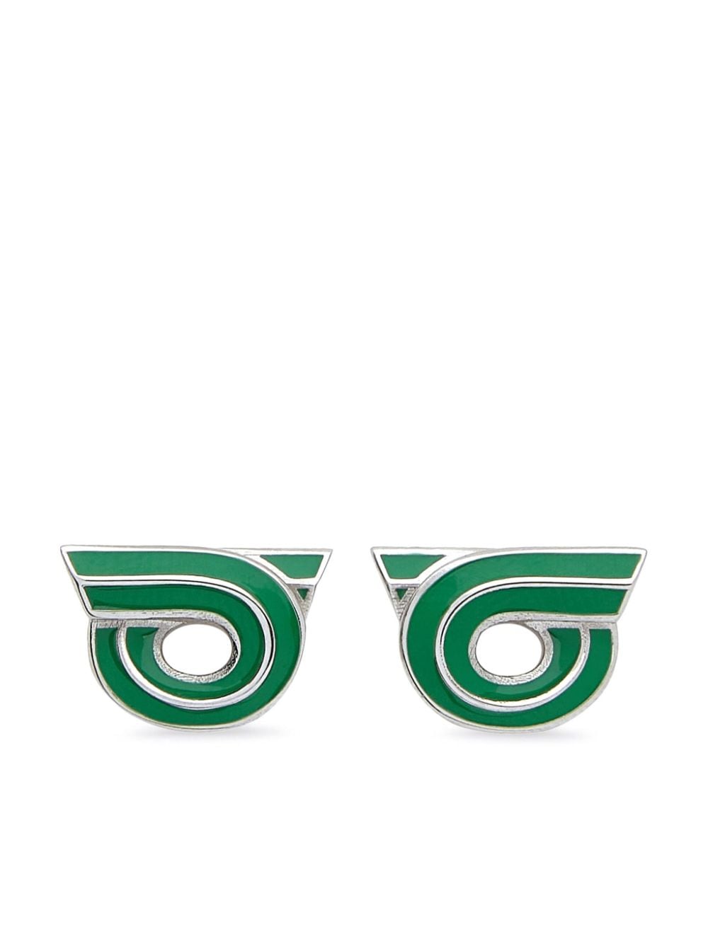 Ferragamo Gancini Shape Earrings - Green von Ferragamo