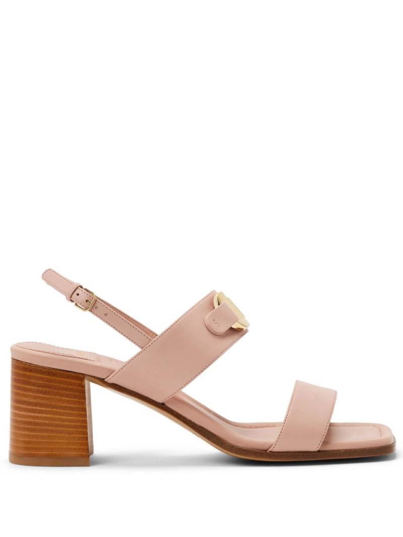 Ferragamo Gancini-buckle 55mm leather sandals - Pink von Ferragamo