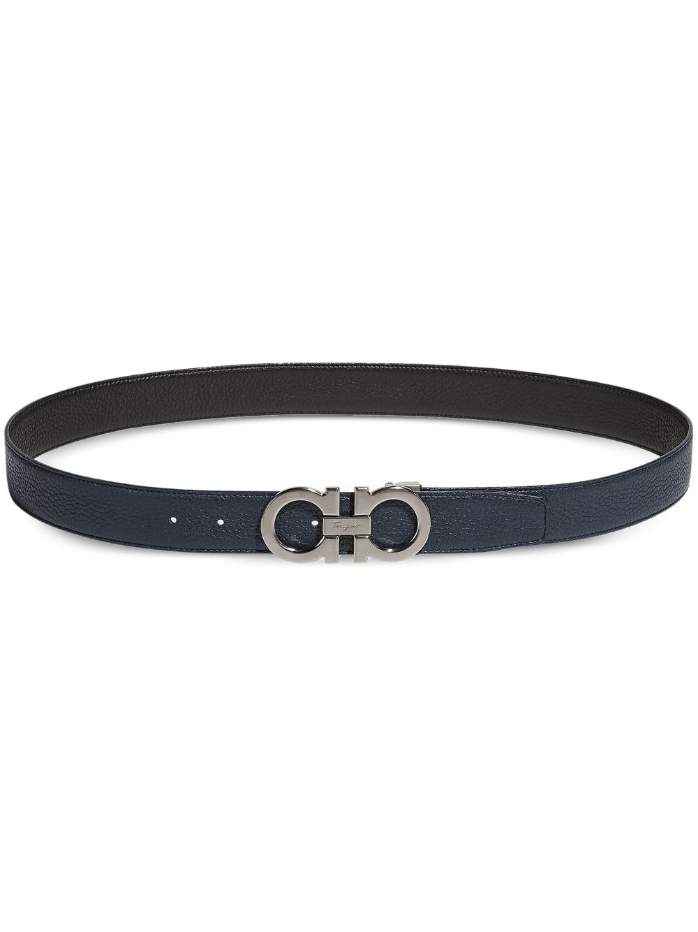 Ferragamo Gancini buckle-fastening leather belt - Blue von Ferragamo