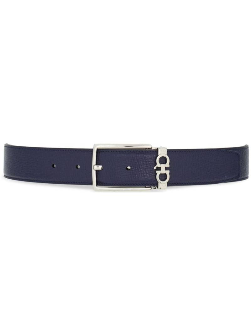 Ferragamo Gancini-buckle leather belt - Blue von Ferragamo