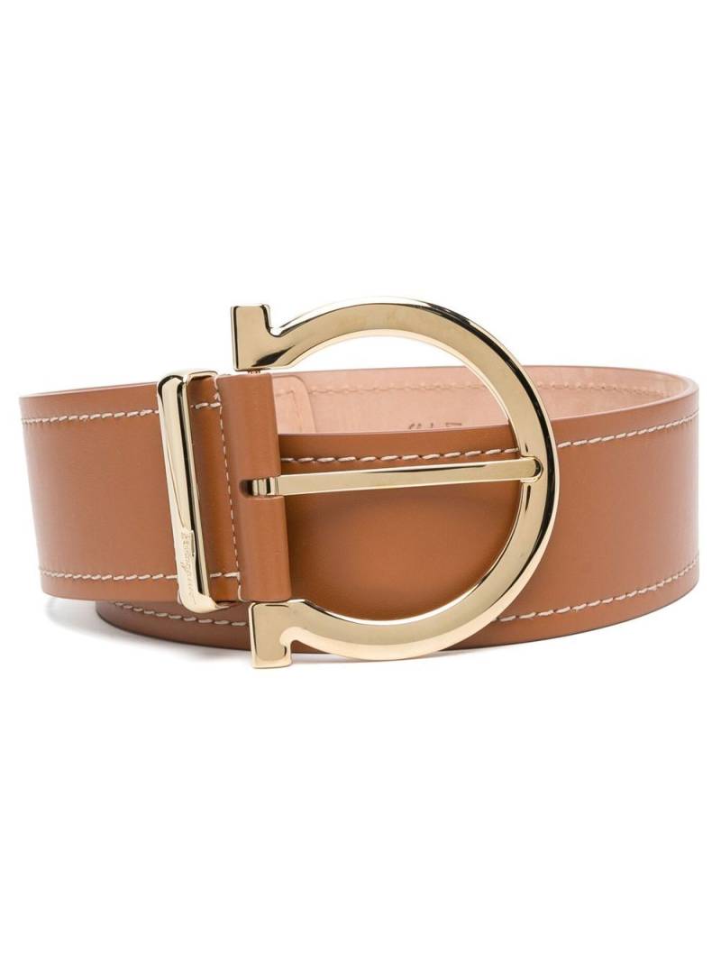 Ferragamo Gancini-buckle leather belt - Brown von Ferragamo